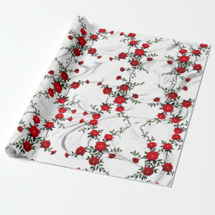 Elegante Rote Rose Geschenkpapier