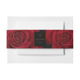Elegante Rote Rose - Hochzeit Einladungsbanderole