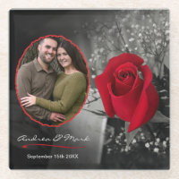 Elegante Rote Rose Hochzeit Portrait Vignette