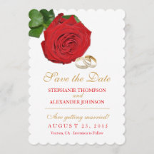 Elegante Rote Rose Hochzeit Speichern Sie die Datu
