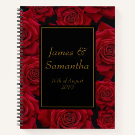 Elegante Rote Rose - Hochzeitsplaner Notizbuch