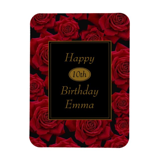 Elegante Rote Rose jeden Geburtstag Magnet (Vertikal)