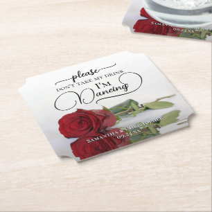Elegante Rote Rose Nehmt meine Trinkehe nicht. Untersetzer