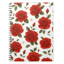 Elegante Rote Rose & White Jasmine Notizblock
