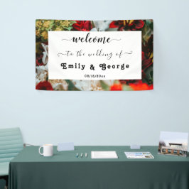 Elegante rote Rosen Begrüßung Banner