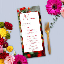 Elegante rote Rosen blühen Blume blumenreiche Hoch Menükarte