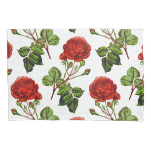 Elegante Rote Rosen Blumenmuster Blume Kissenbezug