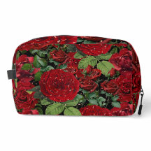 Elegante rote Rosen Blumenmuster-Make-up-Tasche