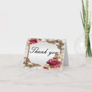 Elegante Rote Rosen danken Ihnen zu kardieren Dankeskarte