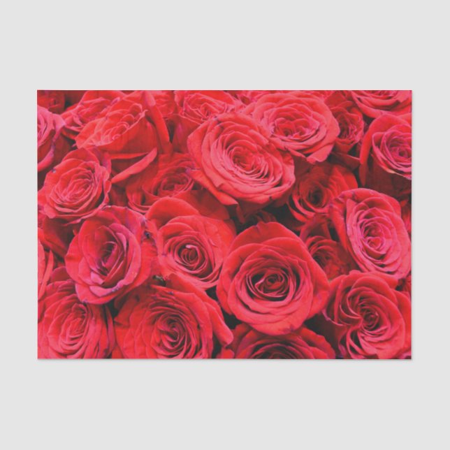 Elegante rote Rosen ed floral Foto Seidenpapier (Vorderseite)