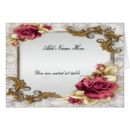 Elegante Rote Rosen gegliederte Table-Platzkarte
