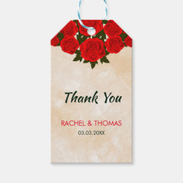 Elegante Rote Rosen Geschenkanhänger