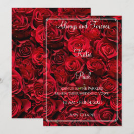 Elegante Rote Rosen Hochzeit Einladung
