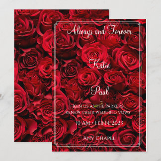 Elegante Rote Rosen Hochzeit Einladung