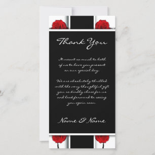 Elegante rote Rosen - Hochzeitkarten Dankeskarte
