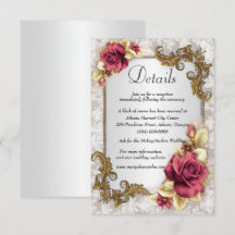 Elegante Rote Rosen Hochzeitsdetails