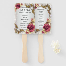 Elegante Rote Rosen Hochzeitsförderer Fächer