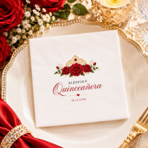 Elegante rote Rosen Prinzessin Quinceañera-Party
