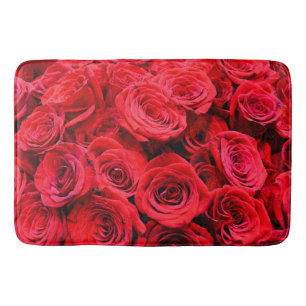 Elegante rote Rosen Rote Blume Rote Blüte Badematte