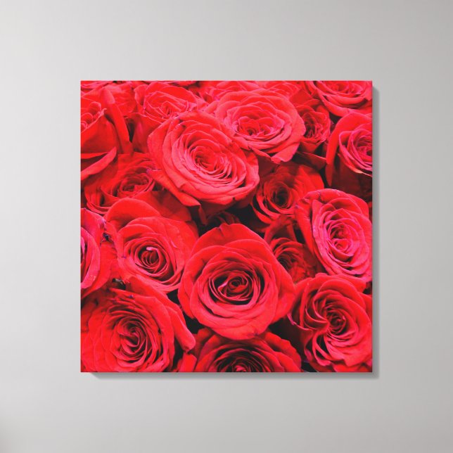 Elegante rote Rosen Rote Blume Rote Blüte Leinwanddruck (Vorderseite)