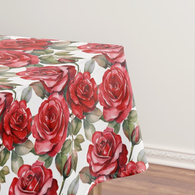 Elegante Rote Rosen Tablecloth Tischdecke (Beispiel)