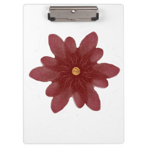 Elegante rote Samtblume auf Schwarz   Dunkle Blume Klemmbrett