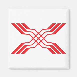 Elegante rote Schleife Buchstabe X Monogramm Magnet