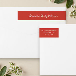 Elegante rote Schrift Baby Shower