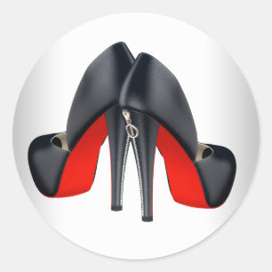 Elegante rote schwarze High Heel Schuh Aufkleber