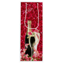 Elegante Rote Sparkle Champagner Weinbeutel