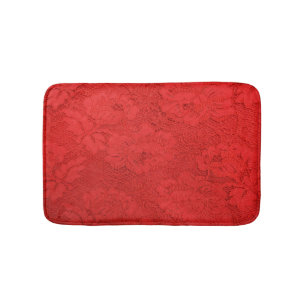 Elegante rote Spitzen, nahtlose Textur Badematte