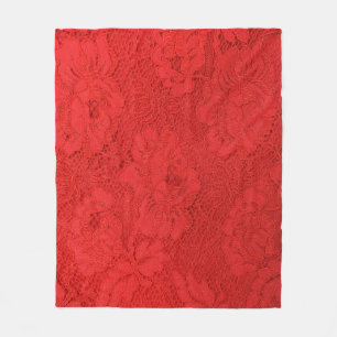 Elegante rote Spitzen, nahtlose Textur Fleecedecke