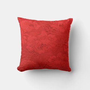 Elegante rote Spitzen, nahtlose Textur Kissen