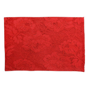 Elegante rote Spitzen, nahtlose Textur Kissenbezug