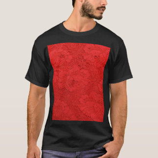 Elegante rote Spitzen, nahtlose Textur T-Shirt