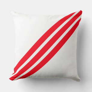 Elegante rote Streifen auf Weiß Kissen