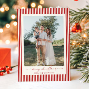 Elegante rote Streifen Fotos Frohe Weihnachten
