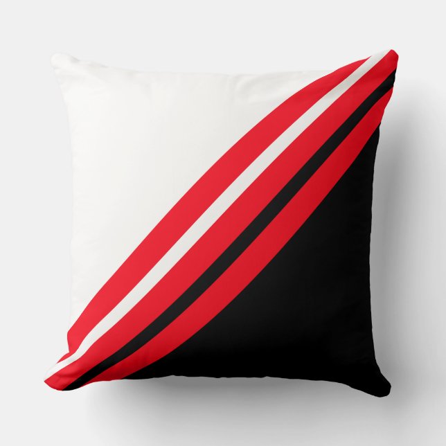 Elegante Rote Streifen Kissen (Vorderseite)