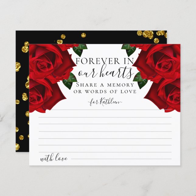 Elegante rote türkische Rose mit einer Speicherkar (Vorne/Hinten)