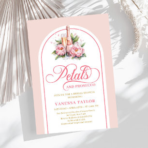 Elegante Röte und Gold Einladung Blüten und Prosec