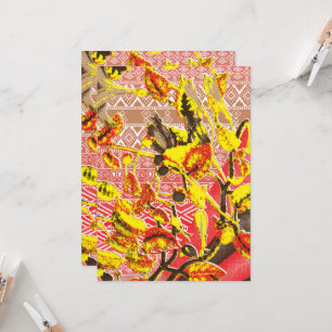 Elegante rote und goldene Stoffe mit viel Blumen Einladung
