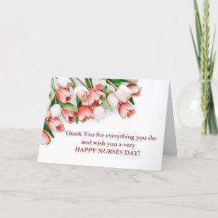 Elegante rote und rosa Tulpen-Blumen zum Internati Dankeskarte
