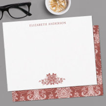 Elegante, rote Vintage Toile-Flachbildkarte