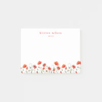Elegante Rote Wasserfarbe Mohnblumen Blume Persona