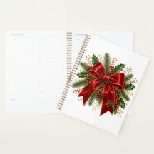 Elegante rote Weihnachts-Schleife mit Stechpalme u