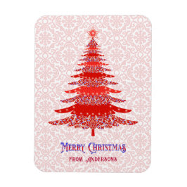 Elegante Rote Weihnachtsbaum Personalisierte Schne Magnet
