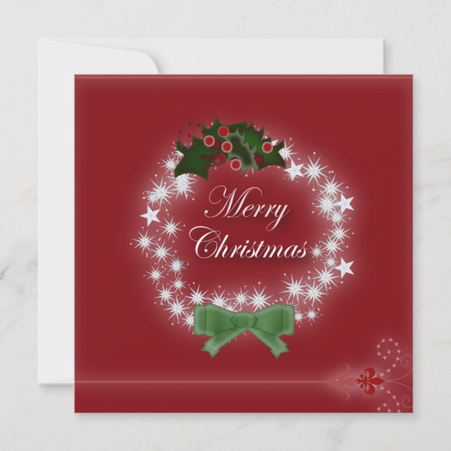 Elegante Rote Weihnachtsessen Party Einladung (Vorderseite)