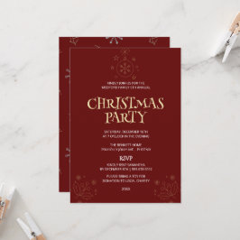 Elegante rote Weihnachtsfeier-Einladung Einladung
