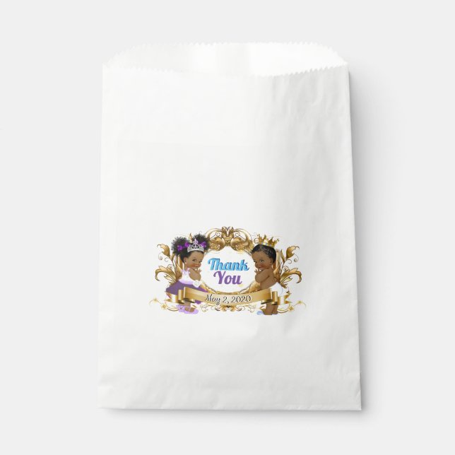 Elegante Royal African Gender Reveal Lila & Blue Geschenktütchen (Vorderseite)