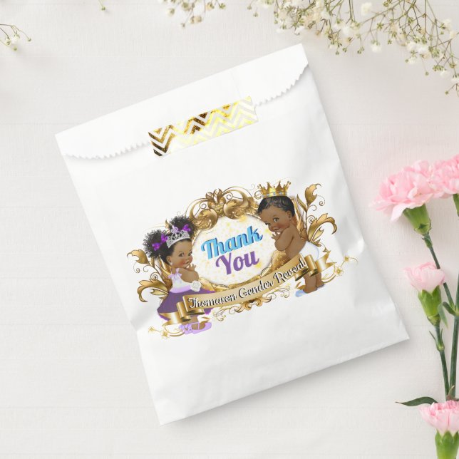 Elegante Royal African Gender Reveal Lila & Blue Geschenktütchen (Versiegelt)